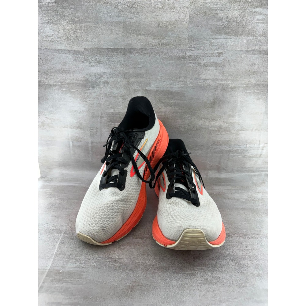 Brooks Launch GTS 10 Women Sz 8B Running Shoes White Orange Black 1203991B410